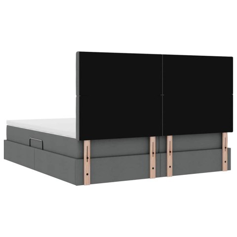 VidaXL Úložná posteľ s matracmi Tmavo šedá 180 x 200 cm Umelá koža