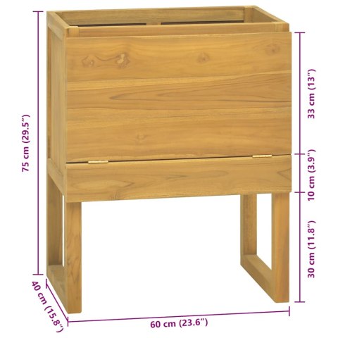 VidaXL Kúpeľňová skrinka 60x40x75 cm masívne tíkové drevo