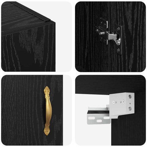 VidaXL Nástenná skrinka Nástenný 2 pcs Čierny dub 69,5 x 34 x 90 cm