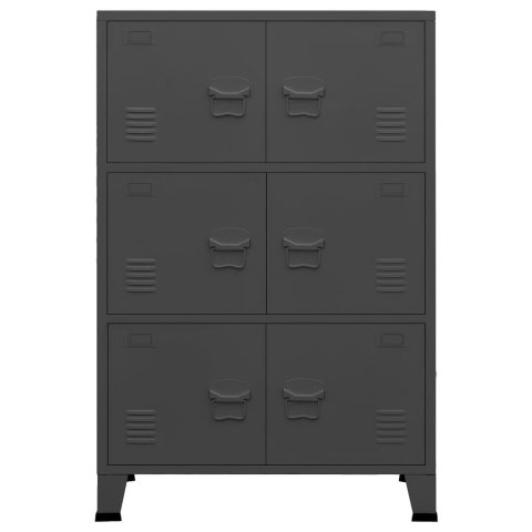 VidaXL Industriálna úložná skrinka, antracitová 75x40x115 cm, kov