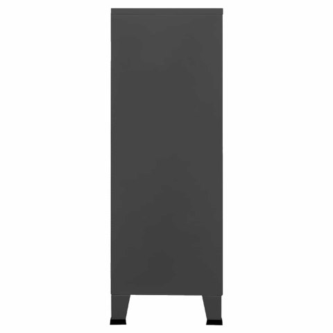 VidaXL Industriálna úložná skrinka, antracitová 75x40x115 cm, kov