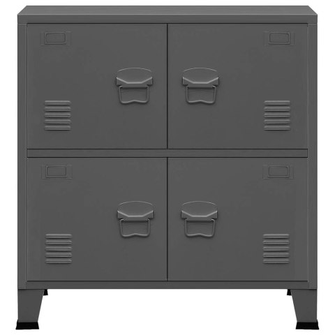 VidaXL Industriálna úložná skrinka, antracitová 75x40x80 cm, oceľ