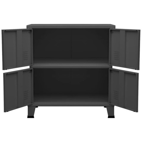 VidaXL Industriálna úložná skrinka, antracitová 75x40x80 cm, oceľ