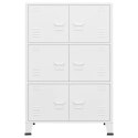 VidaXL Industriálna úložná skrinka, biela 75x40x115 cm, kov