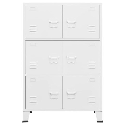 VidaXL Industriálna úložná skrinka, biela 75x40x115 cm, kov