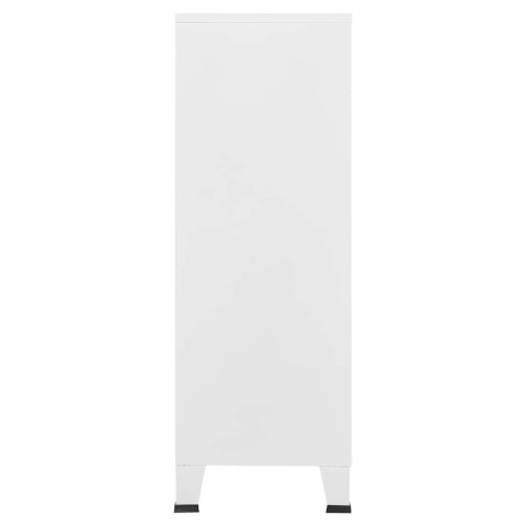 VidaXL Industriálna úložná skrinka, biela 75x40x115 cm, kov