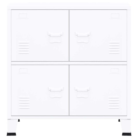 VidaXL Industriálna úložná skrinka, biela 75x40x80 cm, oceľ