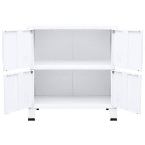 VidaXL Industriálna úložná skrinka, biela 75x40x80 cm, oceľ