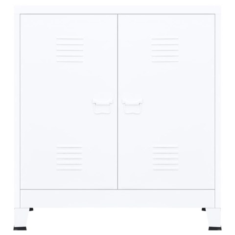 VidaXL Industriálna úložná skrinka, biela 90x40x100 cm, oceľ