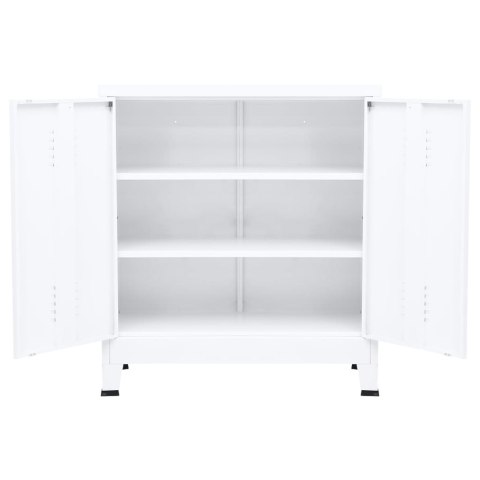 VidaXL Industriálna úložná skrinka, biela 90x40x100 cm, oceľ