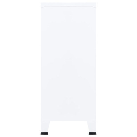 VidaXL Industriálna úložná skrinka, biela 90x40x100 cm, oceľ