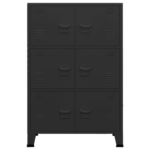 VidaXL Industriálna úložná skrinka, čierna 75x40x115 cm, kov