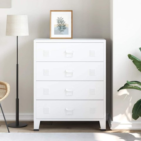 VidaXL Industriálna zásuvková skrinka biela 78x40x93 cm kovová