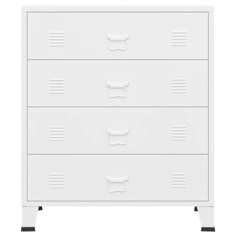 VidaXL Industriálna zásuvková skrinka biela 78x40x93 cm kovová