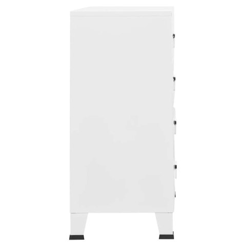 VidaXL Industriálna zásuvková skrinka biela 78x40x93 cm kovová