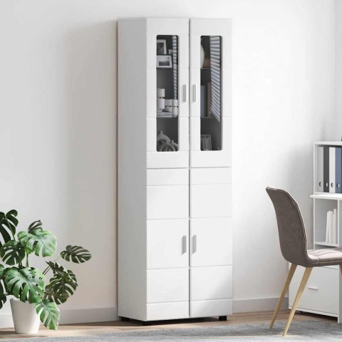 VidaXL Highboard FLORIN Biela 60 x 35 x 182 cm Kompozitné drevo