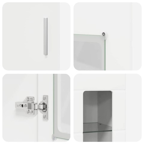 VidaXL Highboard FLORIN Biela 60 x 35 x 182 cm Kompozitné drevo