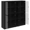 VidaXL Highboard 2 pcs Čierny dub 68 x 37 x 142 cm Kompozitné drevo