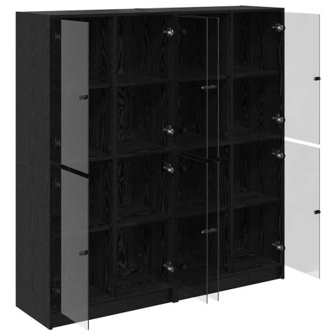 VidaXL Highboard 2 pcs Čierny dub 68 x 37 x 142 cm Kompozitné drevo