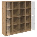 VidaXL Highboard 2 pcs Remeselný dub 68 x 37 x 142 cm Kompozitné drevo