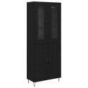 VidaXL Highboard Biely a čierny dub 69,5 x 34 x 180 cm