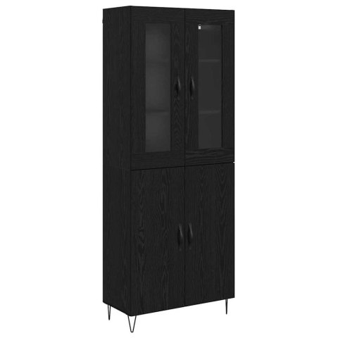 VidaXL Highboard Biely a čierny dub 69,5 x 34 x 180 cm