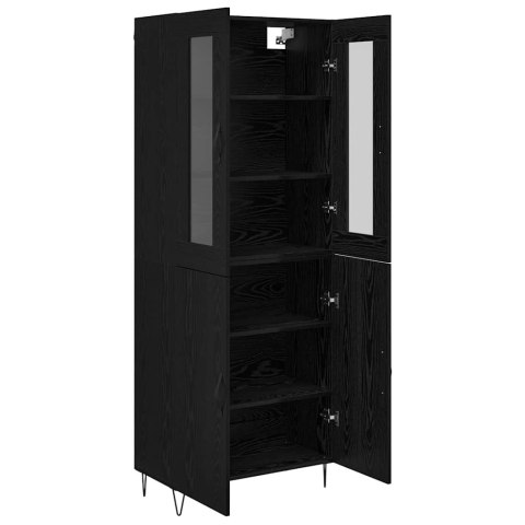 VidaXL Highboard Biely a čierny dub 69,5 x 34 x 180 cm