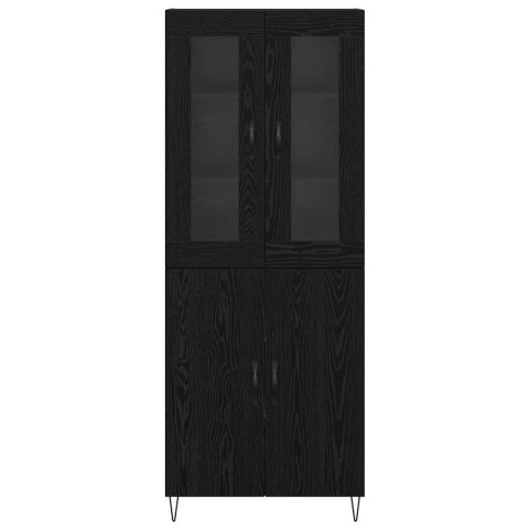 VidaXL Highboard Biely a čierny dub 69,5 x 34 x 180 cm