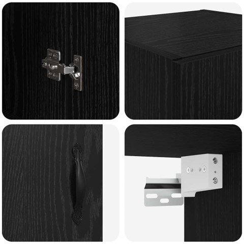 VidaXL Highboard Biely a čierny dub 69,5 x 34 x 180 cm