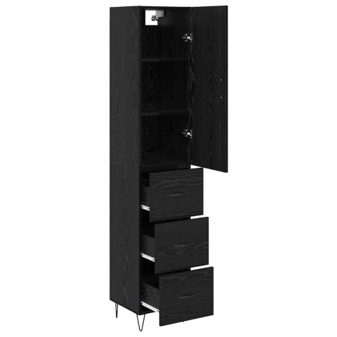 VidaXL Highboard Čierny dub 34,5 x 34 x 90 cm Kompozitné drevo
