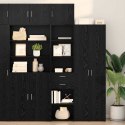 VidaXL Highboard Čierny dub 50 x 42,5 x 185 cm Kompozitné drevo