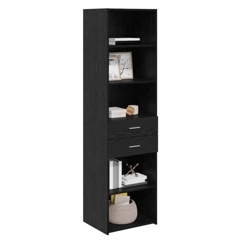 VidaXL Highboard Čierny dub 50 x 42,5 x 185 cm Kompozitné drevo