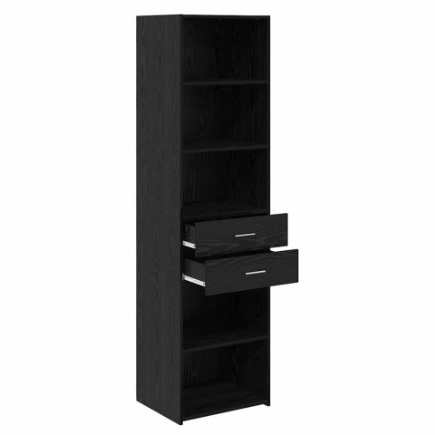 VidaXL Highboard Čierny dub 50 x 42,5 x 185 cm Kompozitné drevo