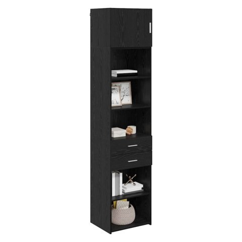 VidaXL Highboard Čierny dub 50 x 42,5 x 225 cm Kompozitné drevo