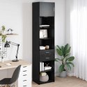 VidaXL Highboard Čierny dub 50 x 42,5 x 225 cm Kompozitné drevo