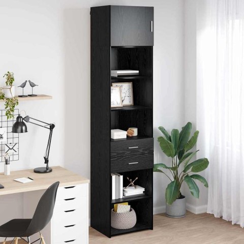 VidaXL Highboard Čierny dub 50 x 42,5 x 225 cm Kompozitné drevo