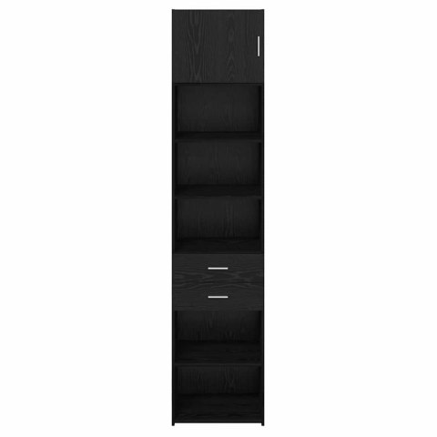VidaXL Highboard Čierny dub 50 x 42,5 x 225 cm Kompozitné drevo