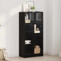 VidaXL Highboard Čierny dub 68 x 37 x 142 cm Kompozitné drevo