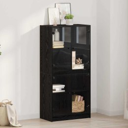 VidaXL Highboard Čierny dub 68 x 37 x 142 cm Kompozitné drevo