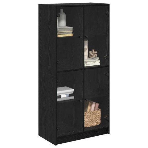 VidaXL Highboard Čierny dub 68 x 37 x 142 cm Kompozitné drevo