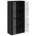 VidaXL Highboard Čierny dub 68 x 37 x 142 cm Kompozitné drevo