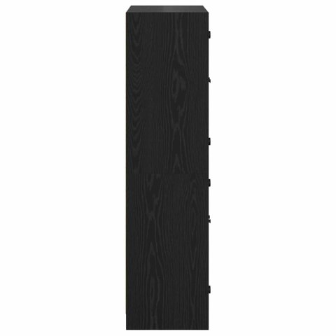 VidaXL Highboard Čierny dub 68 x 37 x 142 cm Kompozitné drevo