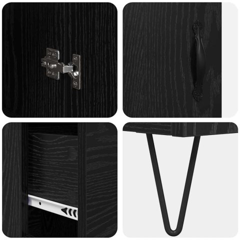 VidaXL Highboard Čierny dub 69,5 x 34 x 90 cm Kompozitné drevo