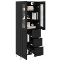 VidaXL Highboard Čierny dub 69,5 x 34 x 90 cm Kompozitné drevo