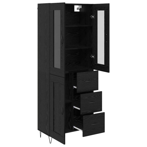 VidaXL Highboard Čierny dub 69,5 x 34 x 90 cm Kompozitné drevo