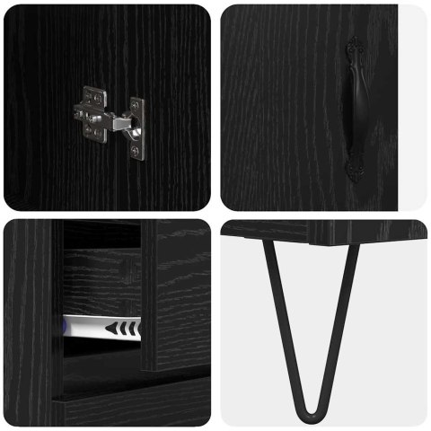 VidaXL Highboard Čierny dub 69,5 x 34 x 90 cm Kompozitné drevo