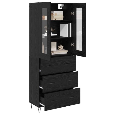 VidaXL Highboard Čierny dub 69,5 x 34 x 90 cm Kompozitné drevo