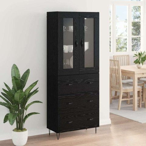 VidaXL Highboard Čierny dub 69,5 x 34 x 90 cm Kompozitné drevo