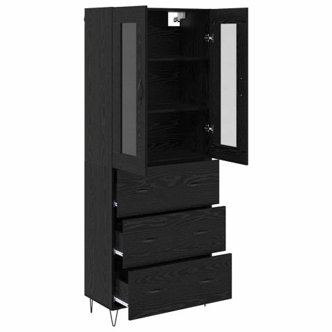 VidaXL Highboard Čierny dub 69,5 x 34 x 90 cm Kompozitné drevo