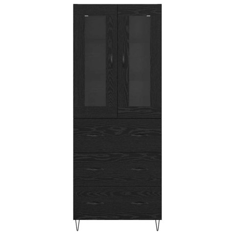 VidaXL Highboard Čierny dub 69,5 x 34 x 90 cm Kompozitné drevo